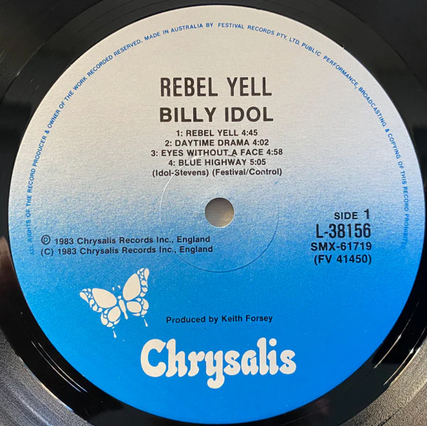 Billy Idol – Rebel Yell (E/E) – LP, AU 1983 - Image 3