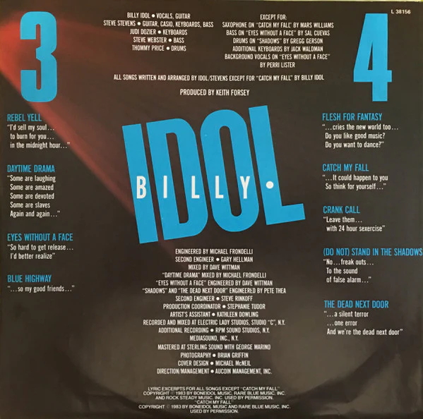 Billy Idol – Rebel Yell (E/E) – LP, AU 1983 - Image 6