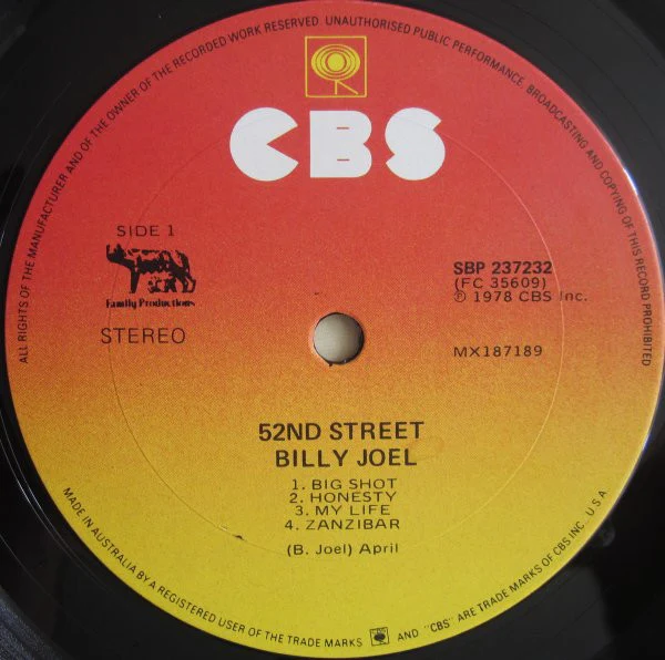 Billy Joel – 52nd Street (VG/VG+) – LP, AU 1978 - Image 5