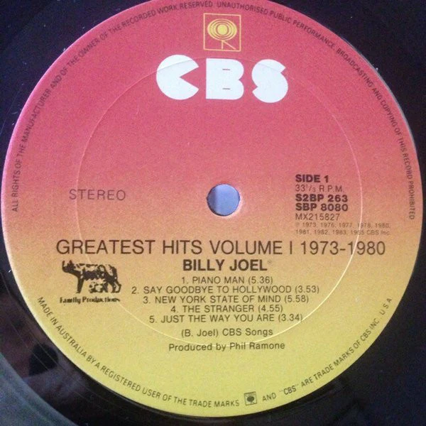 Billy Joel – Greatest Hits Volume I & Volume II (VG/VG+) – 2xLP, AU 1985 - Image 4