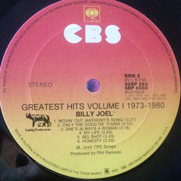 Billy Joel – Greatest Hits Volume I & Volume II (VG/VG+) – 2xLP, AU 1985 - Image 5