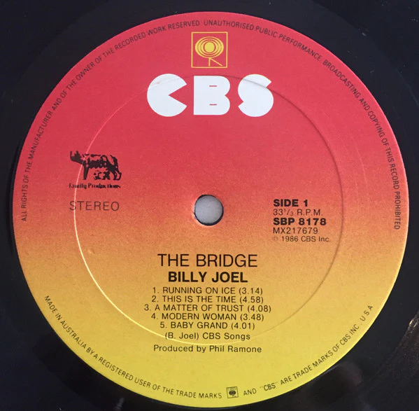 Billy Joel – The Bridge (VG+/VG+) – LP, AU 1986 - Image 5