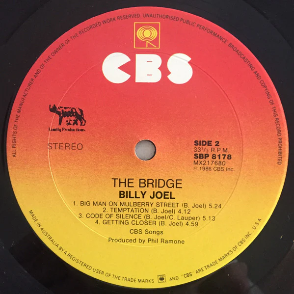 Billy Joel – The Bridge (VG+/VG+) – LP, AU 1986 - Image 6
