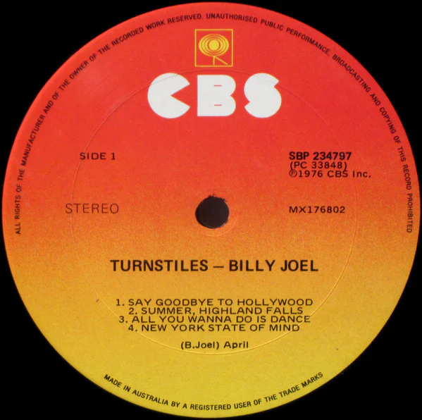 Billy Joel – Turnstiles (VG+/VG+) – LP, AU 1976 - Image 3