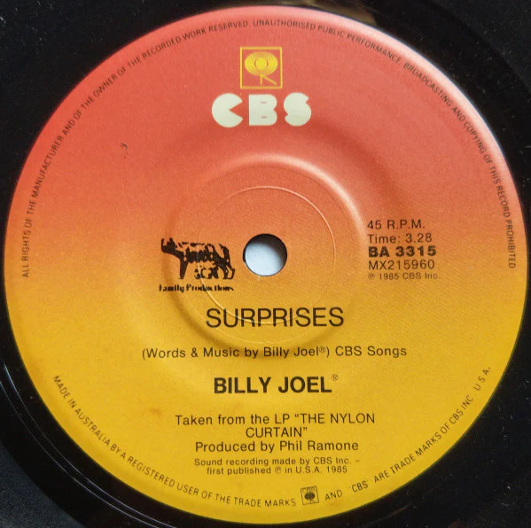 Billy Joel – You're Only Human (Second Wind) (VG+/VG) – 7", AU 1985 - Image 3