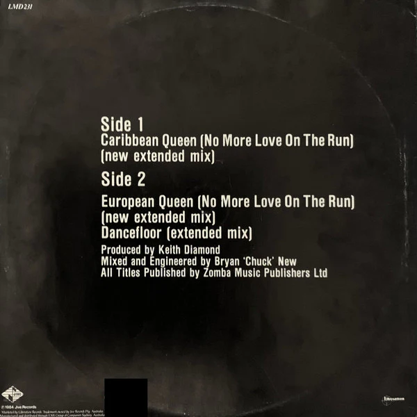 Billy Ocean – Caribbean Queen (No More Love On The Run) (VG/VG+) – 12", AU 1984 - Image 2
