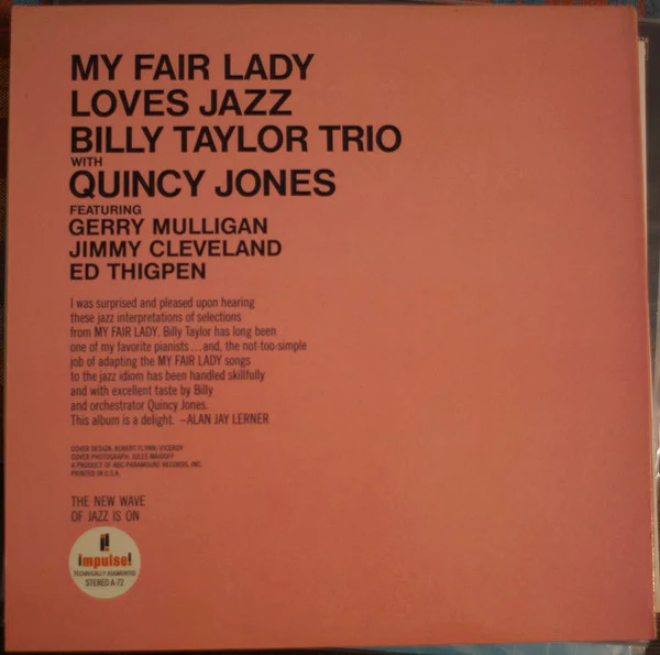 Billy Taylor Trio, Quincy Jones – My Fair Lady Loves Jazz (VG/VG) – LP, US 1965 - Image 2