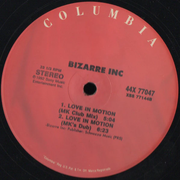 Bizarre Inc – Love In Motion (VG/VG) – 2x12", US 1993 - Image 3