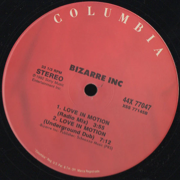Bizarre Inc – Love In Motion (VG/VG) – 2x12", US 1993 - Image 5