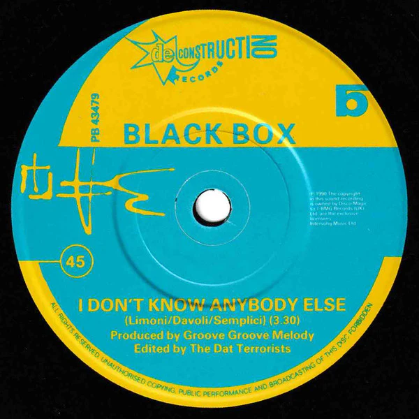 Black Box – I Don't Know Anybody Else (VG/VG) – 7", UK 1990 - Image 4