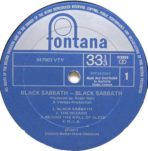 Black Sabbath – Black Sabbath (VG+/E) – LP, AU 1970 - Image 3