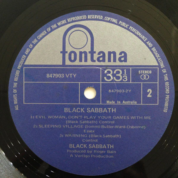 Black Sabbath – Black Sabbath (G+/VG) – LP, AU 1971 - Image 6