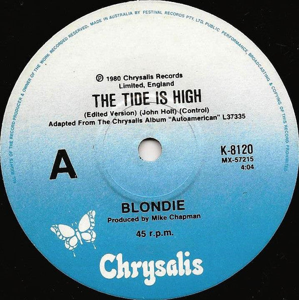 Blondie – The Tide Is High (VG+/Generic) – 7", AU 1980