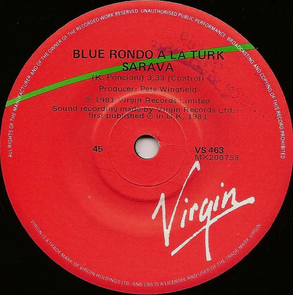 Blue Rondo À La Turk – Me And Mr. Sanchez (VG+/VG+) – 7", AU 1981 - Image 4