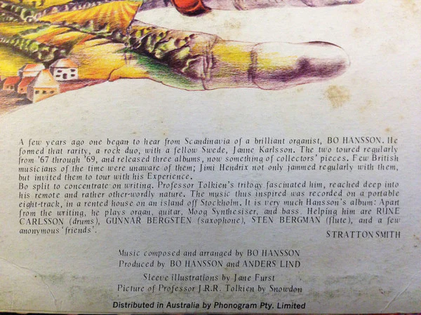 Bo Hansson – Music Inspired By Lord Of The Rings (VG/VG+) – LP, AU 1972 - Image 3