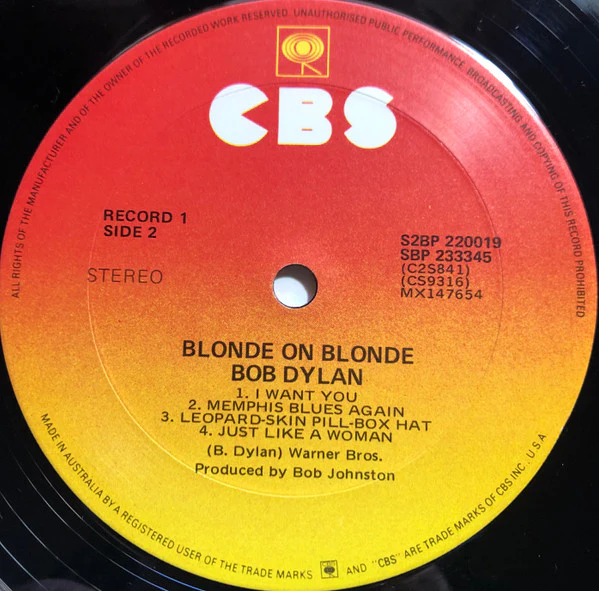 Bob Dylan – Blonde On Blonde (E/VG+) – 2xLP, AU 1983 - Image 6