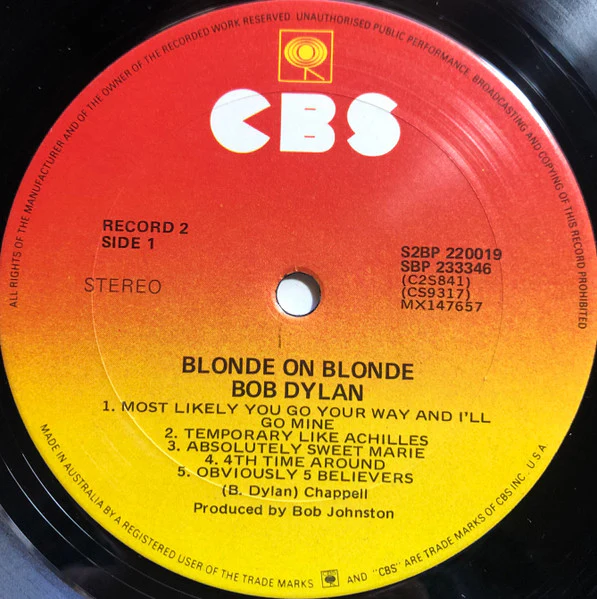 Bob Dylan – Blonde On Blonde (E/VG+) – 2xLP, AU 1983 - Image 7