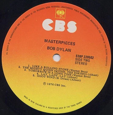 Bob Dylan – Masterpieces (VG+/VG+) – 3xLP, NZ 1978 - Image 8