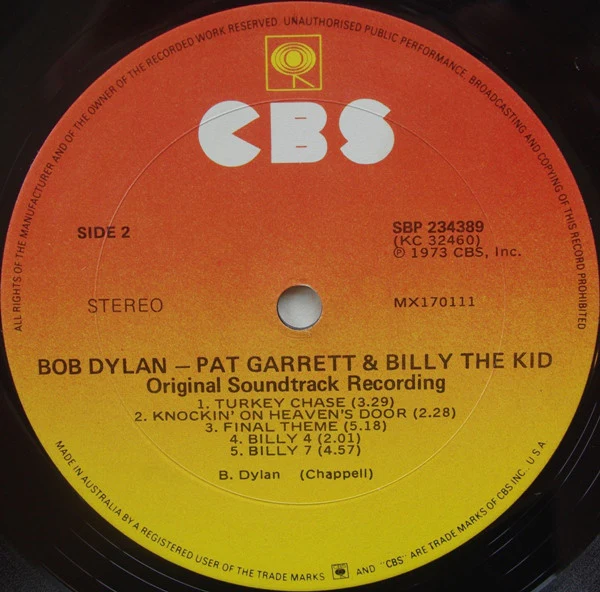 Bob Dylan – Pat Garrett & Billy The Kid - Original Soundtrack Recording (VG/VG+) – LP, AU - Image 4