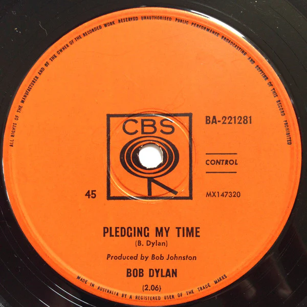 Bob Dylan – Rainy Day Women Nos. 12 & 35 / Pledging My Time (E/Generic) – 7", AU 1966 - Image 2