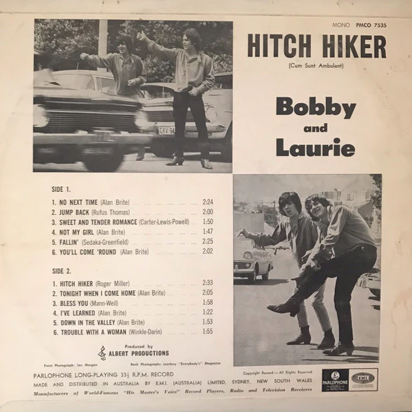 Bobby And Laurie – Hitch Hiker (Cum Sunt Ambulant) (G/G+) – LP, AU 1967 - Image 2