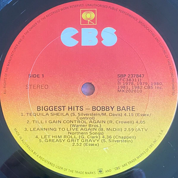 Bobby Bare – Biggest Hits (VG/VG+) – LP, AU 1982 - Image 4