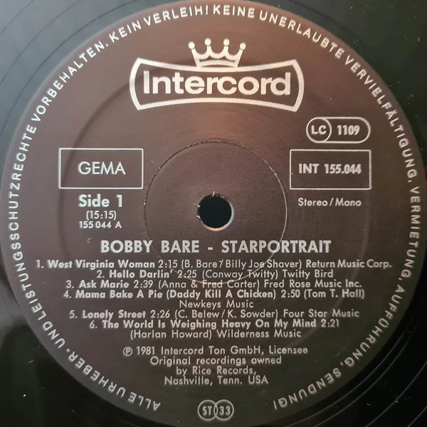 Bobby Bare – Starportrait (VG+/VG+) – 2xLP, DE 1981 - Image 4