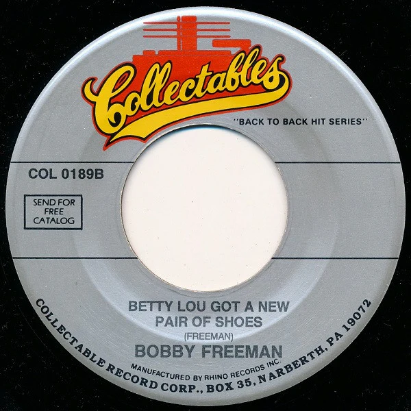 Bobby Freeman – Do You Wanna Dance / Betty Lou Got A New Pair Of Shoes (VG+/Generic) – 7", US - Image 2