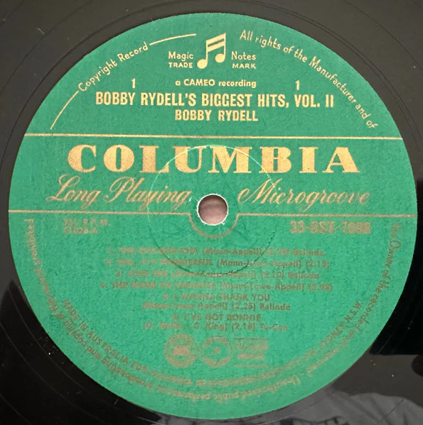 Bobby Rydell – Biggest Hits Volume 2 (E/VG+) – LP, AU 1962 - Image 3