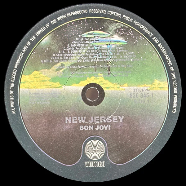 Bon Jovi – New Jersey (VG/VG+) – LP, Australasia 1988 - Image 3