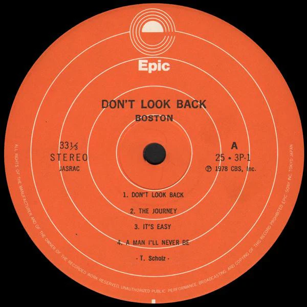 Boston – Don't Look Back (E/VG+) – LP, JP 1978, With OBI - Image 5