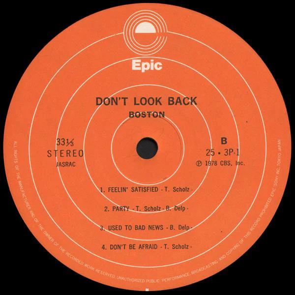 Boston – Don't Look Back (E/VG+) – LP, JP 1978, With OBI - Image 6