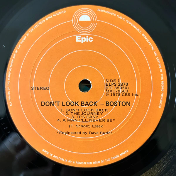 Boston – Don't Look Back (G+/VG+) – LP, AU 1978 - Image 4