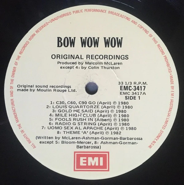 Bow Wow Wow – Original Recordings (E/VG+) – LP, AU 1982 - Image 3