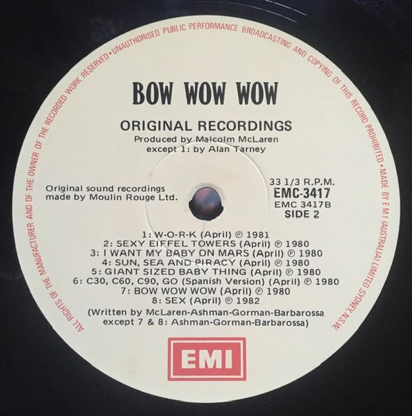 Bow Wow Wow – Original Recordings (E/VG+) – LP, AU 1982 - Image 4