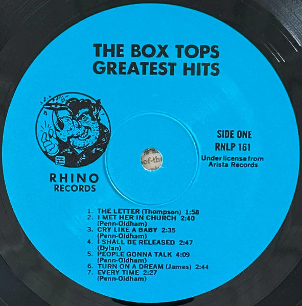 Box Tops – Greatest Hits (VG/VG+) – LP, US 1982 - Image 3