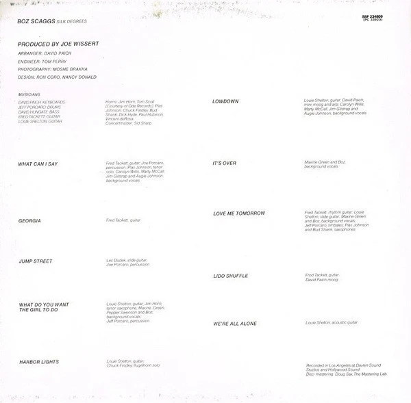 Boz Scaggs – Silk Degrees (VG+/VG+) – LP, AU 1976 - Image 6