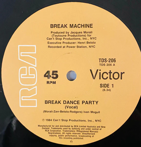 Break Machine – Break Dance Party (VG+/Generic) – 12", AU 1984