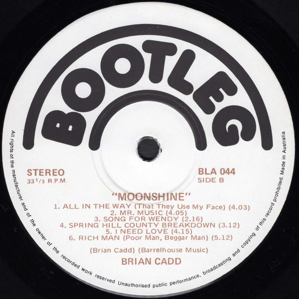 Brian Cadd – Moonshine (VG+/VG+) – LP, AU 1974 - Image 6