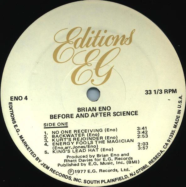 Brian Eno – Before And After Science (VG+/VG+) – LP, US 1981 - Image 3