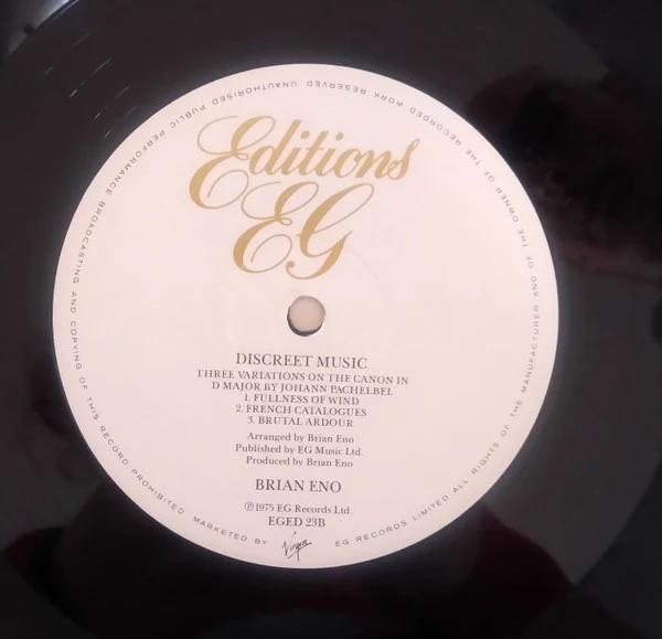 Brian Eno – Discreet Music (VG/VG+) – LP, UK 1987 - Image 4