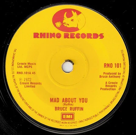 Bruce Ruffin – Mad About You (VG+/Generic) – 7", UK 1972