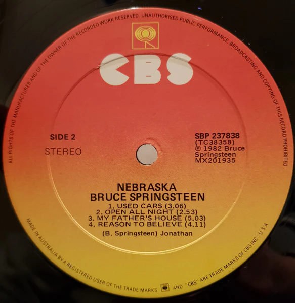 Bruce Springsteen – Nebraska (E/VG+) – LP, AU 1982 - Image 6