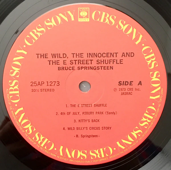 Bruce Springsteen – The Wild, The Innocent & The E Street Shuffle (VG+/VG+) – LP, JP 1984, No OBI - Image 4