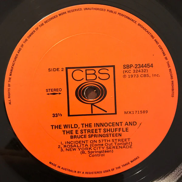 Bruce Springsteen – The Wild, The Innocent & The E Street Shuffle (VG/VG+) – LP, AU 1973 - Image 3