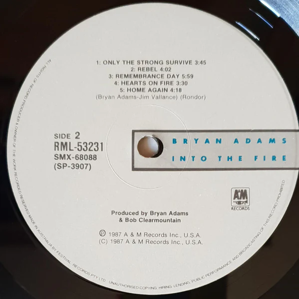 Bryan Adams – Into The Fire (VG+/VG+) – LP, AU 1987 - Image 6