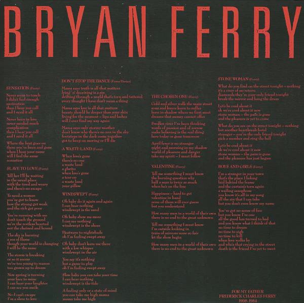 Bryan Ferry – Boys And Girls (VG+/VG+) – LP, UK 1985 - Image 6