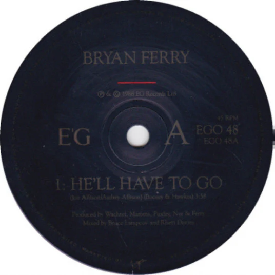 Bryan Ferry – He'll Have To Go (VG+/VG+) – 7", AU 1989 - Image 2