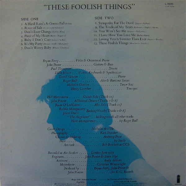 Bryan Ferry – These Foolish Things (E/VG) – LP, AU 1974 - Image 2