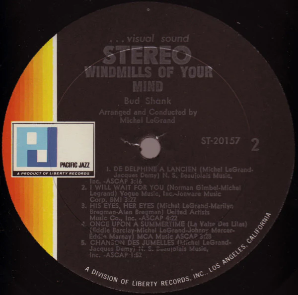 Bud Shank, Michel LeGrand – Windmills Of Your Mind (VG+/VG+) – LP, US 1969 - Image 5